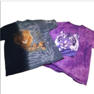 The Mountain Black and Purple Animal Print Lion And Tigers Tees